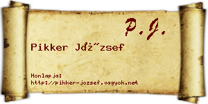 Pikker József névjegykártya